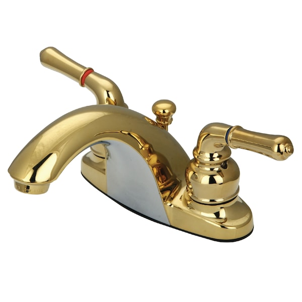4" Centerset Bathroom Faucet, Polished Brass